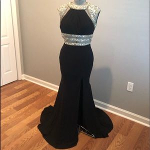 Cinderella black stoned formal long dress. Size 8